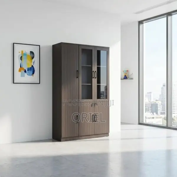Office Cabinet : Three Door Office Filing Wooden Cabinet