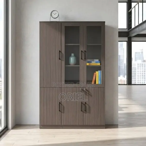 Office Cabinet : Three Door Office Filing Wooden Cabinet
