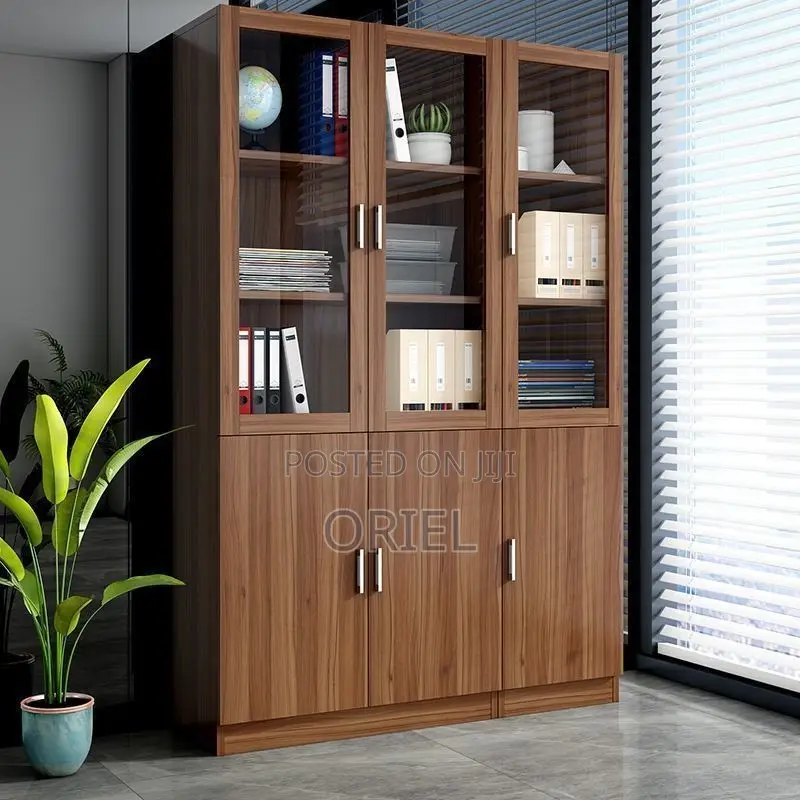 Office Cabinet : Three Door Office Filing Wooden Cabinet