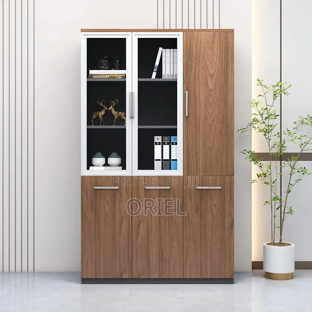 Office Cabinet : Three Door Office Filing Wooden Cabinet