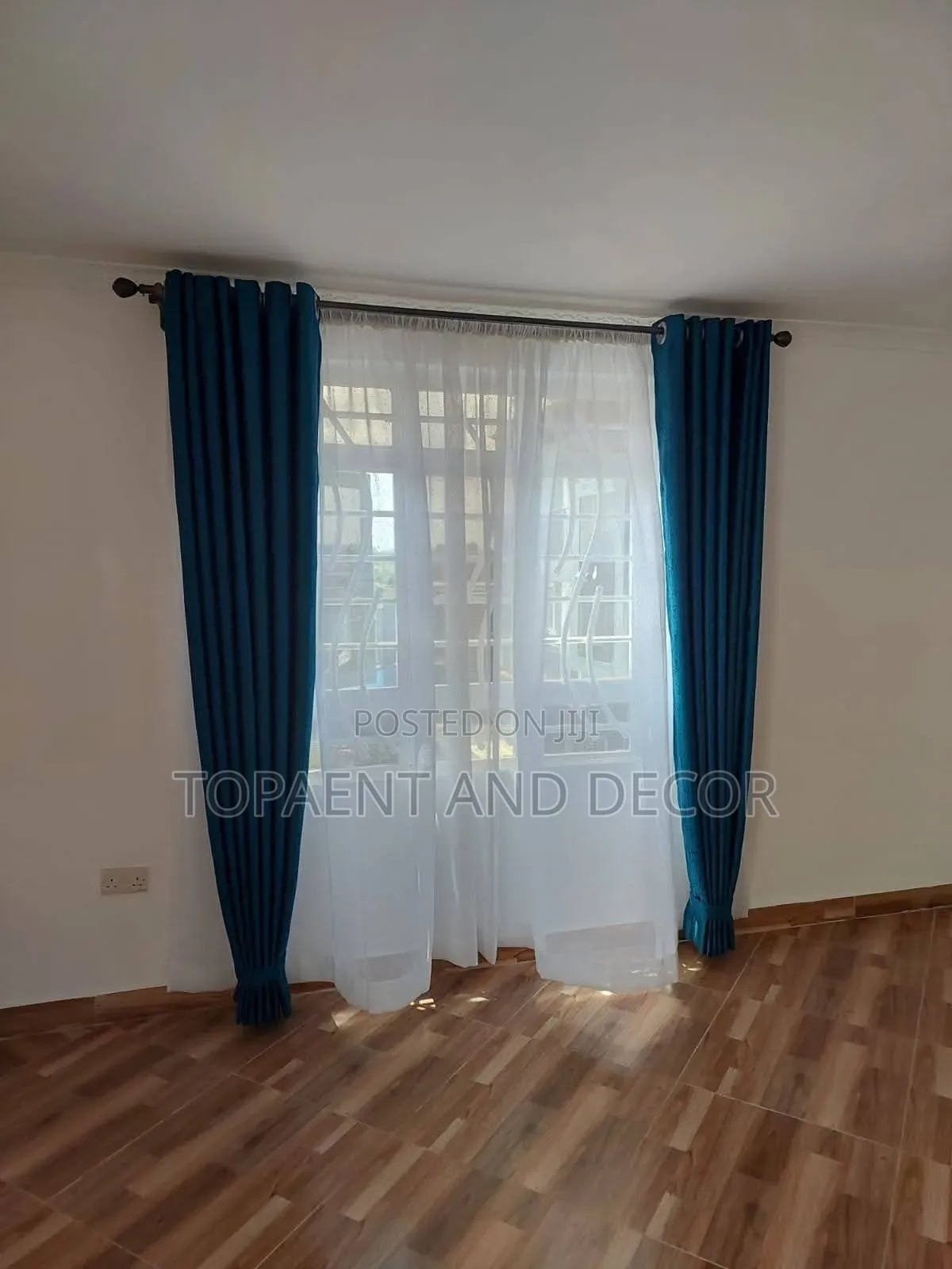 Blue Curtains and White Sheers