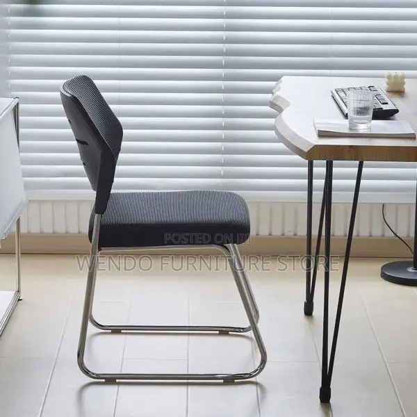 Office Chair : Black Armless Visitor Office Chair