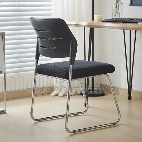 Office Chair : Black Armless Visitor Office Chair
