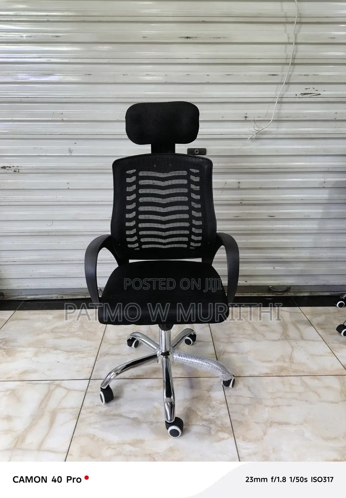 Secretarial Mesh Office Chair With Headrest