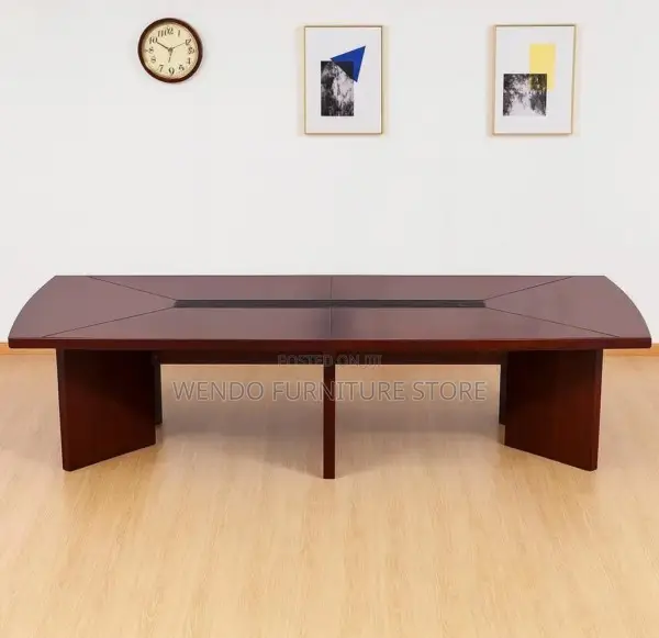 Office Table : 2.4large Boardroom Table Featuring-Rich Mahogany Finish