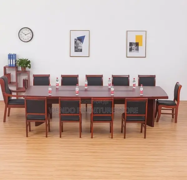 Office Table : 2.4large Boardroom Table Featuring-Rich Mahogany Finish