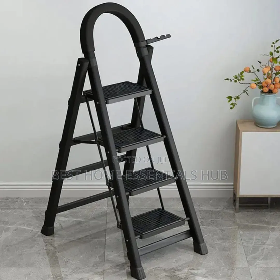 4 Steps Portable Foldable Ladder-red Black