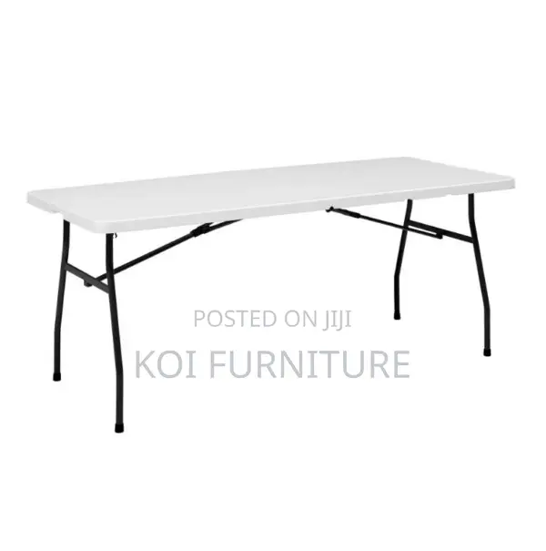 Office Table : White 6-Foot Plastic Folding Trestle Table