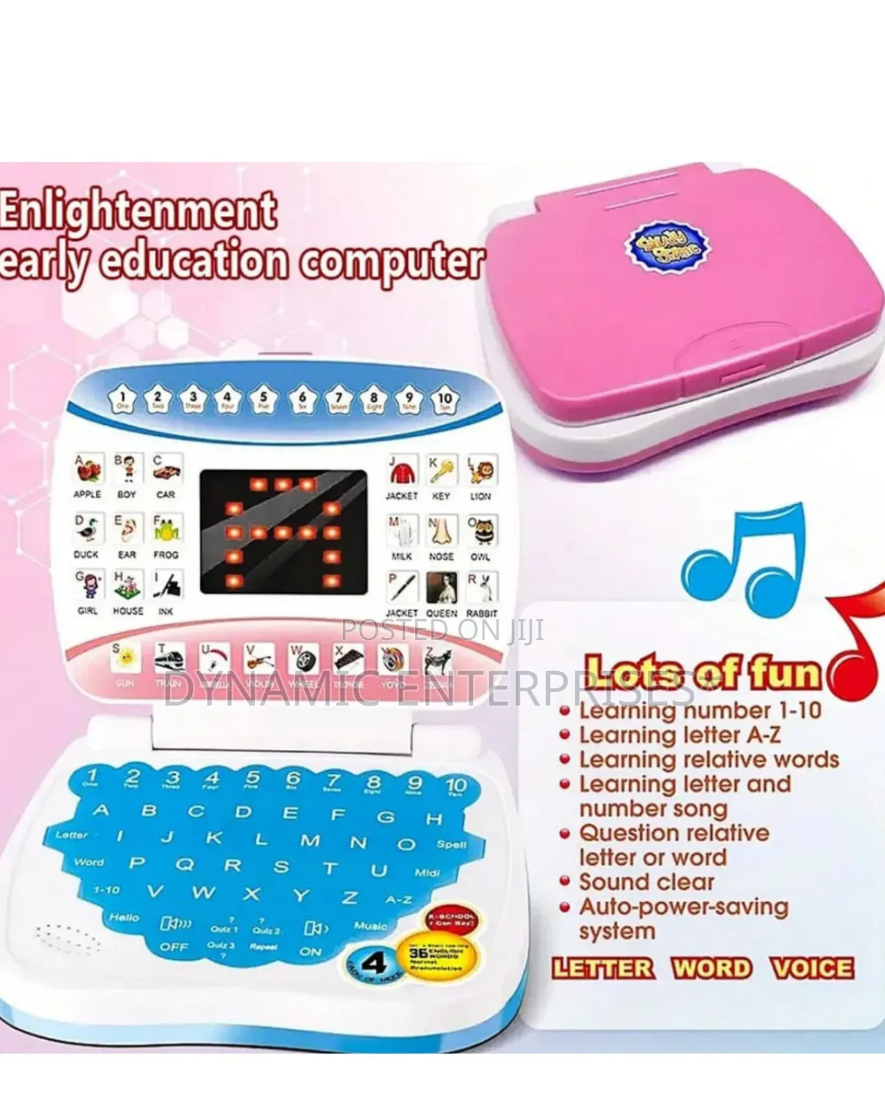 Early Education Kids Laptop
Colors: Pink, Blue
Size. 18cm