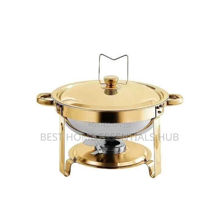 *Elegant Round Stainless Steel Chafing Dish With Golden 5l