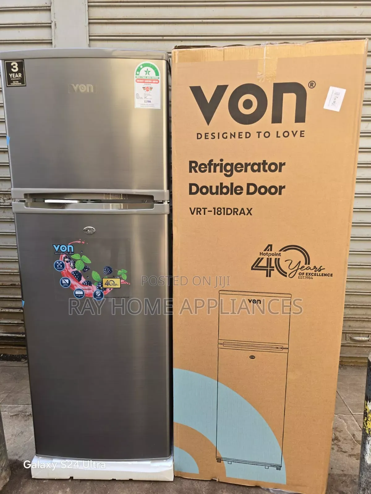 Von Double Door Fridge 181 Liters Refrigerator