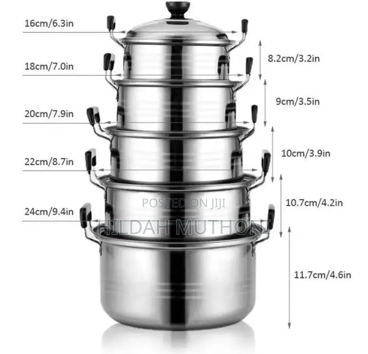 10 Pieces Stainless Steel Cooking Pots
