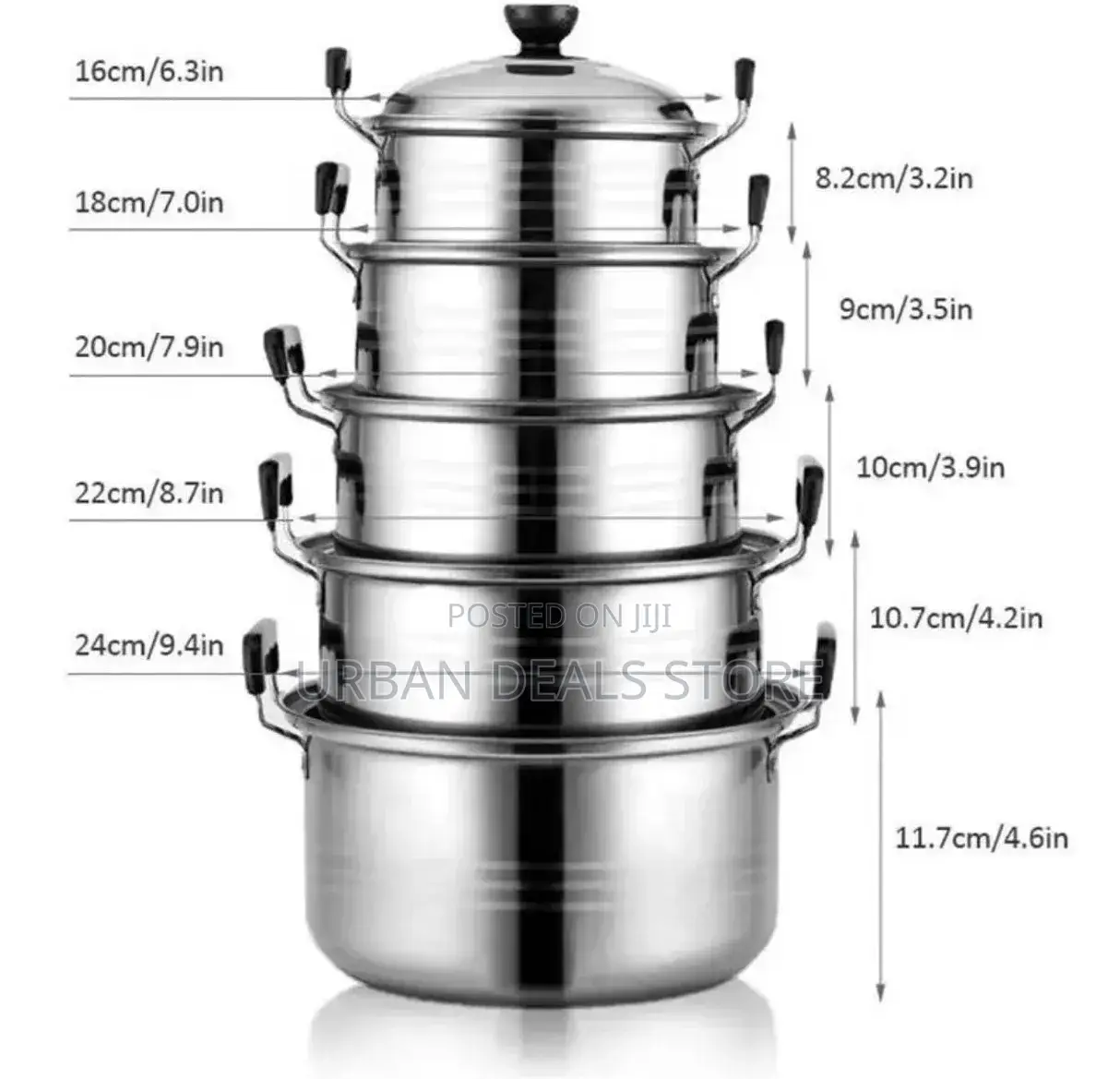 10 Pieces Stainless Steel Cooking Pots