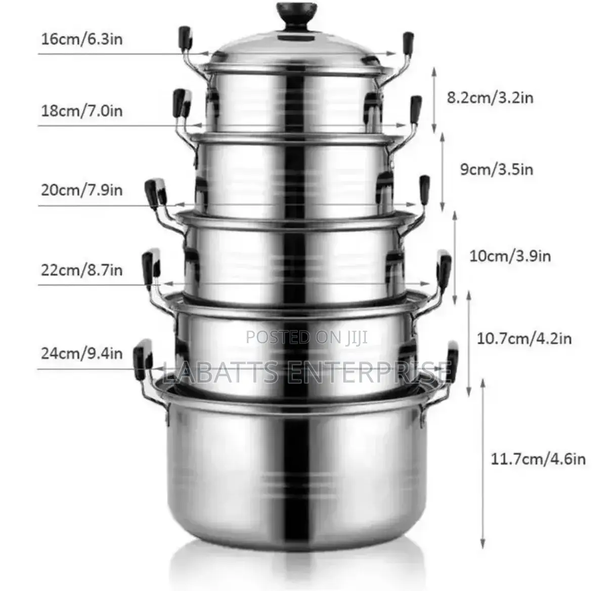 10 Pieces Stainless Steel Cooking Pots