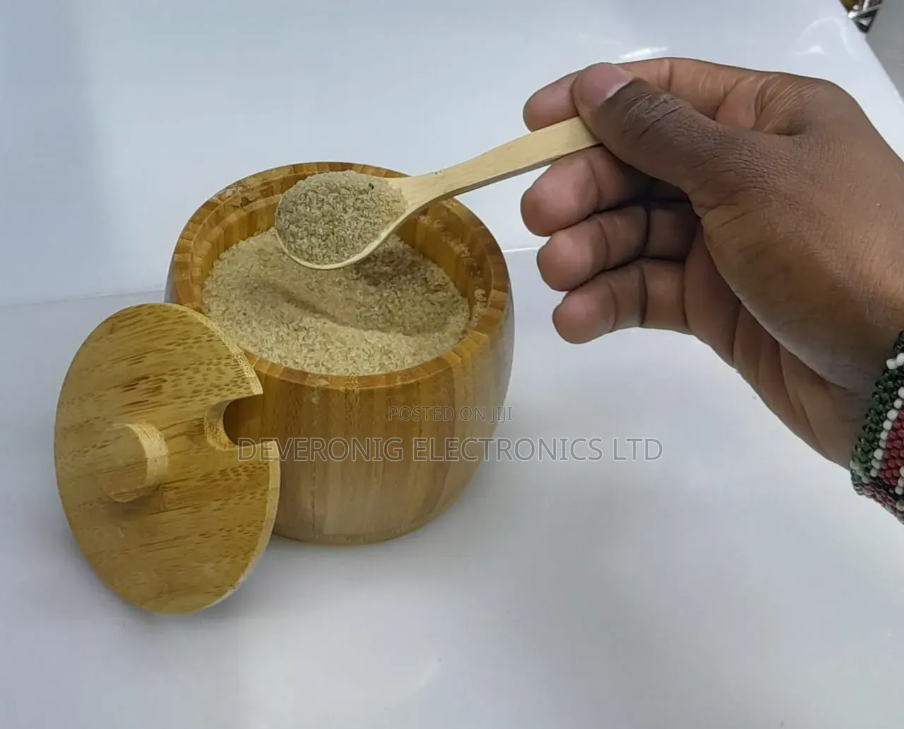 *320ml Bamboo Sugar Dish With Bamboo Teaspoon*