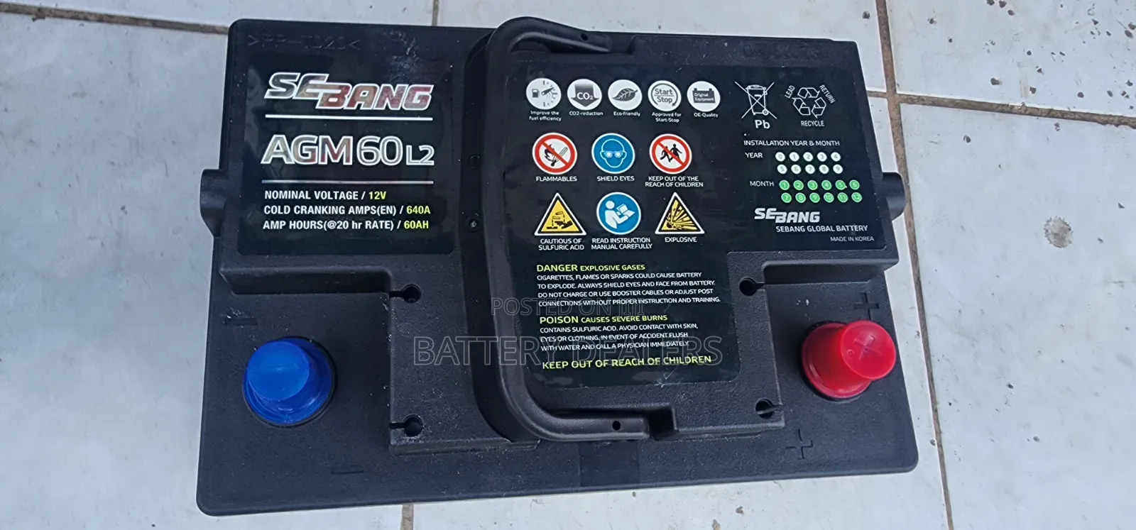 Sebang Car Battery Din 60agm Start Stop
