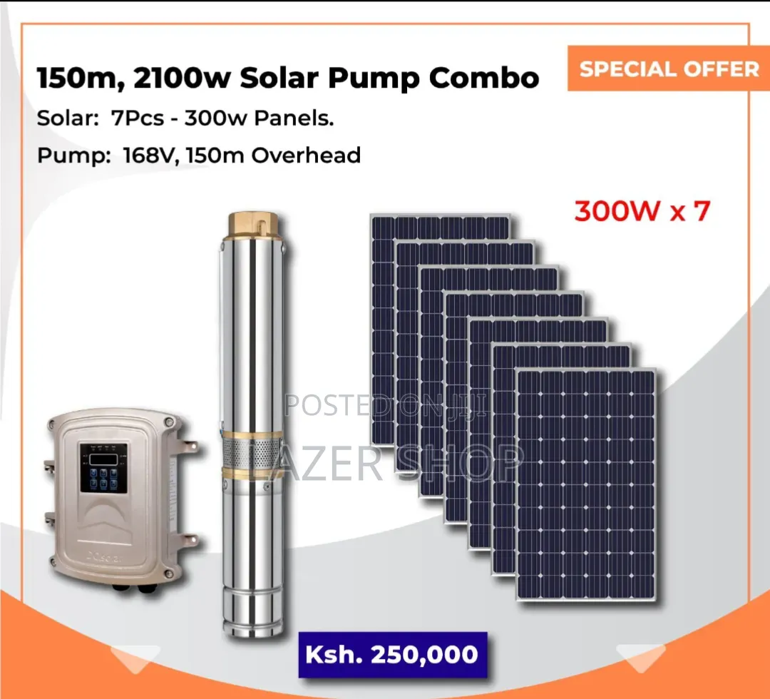 150m,2100w Solar Pump Combo