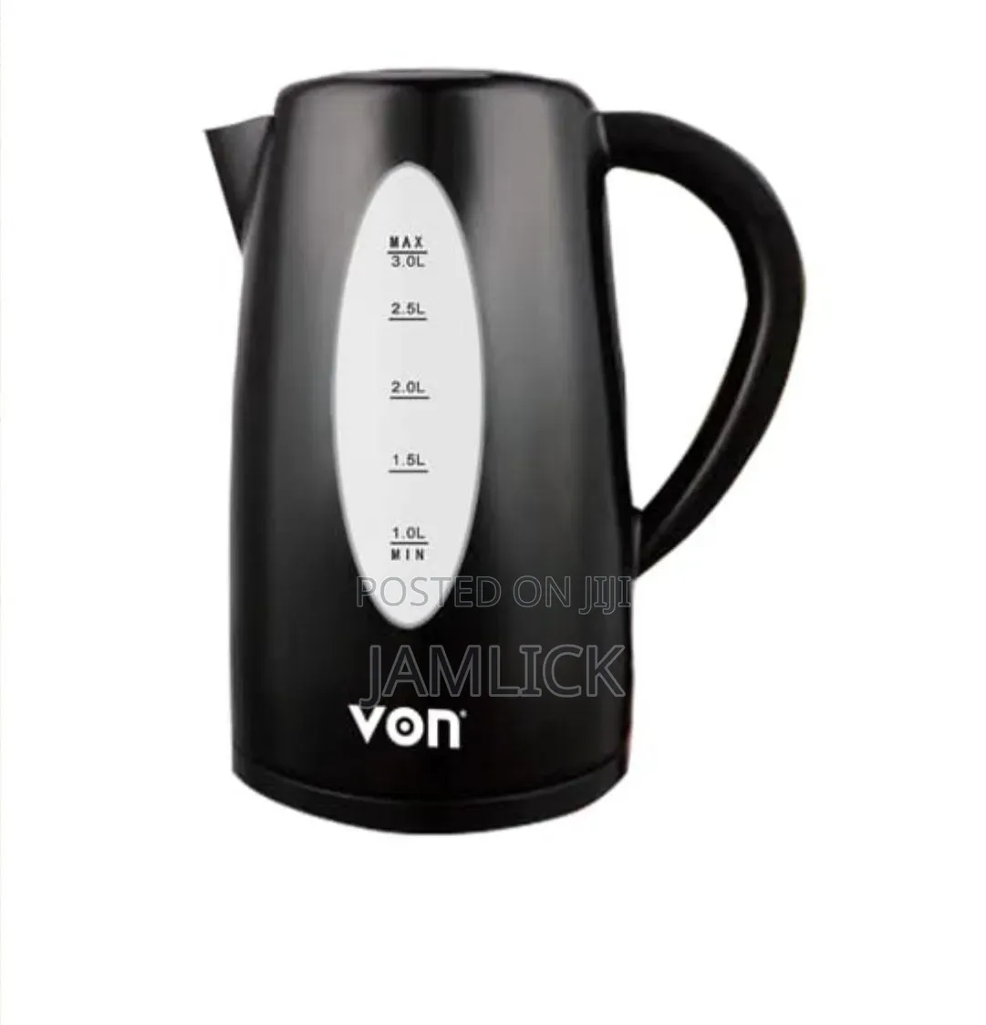 3l Von Cordless Electric Kettle Stainless Steel - Js