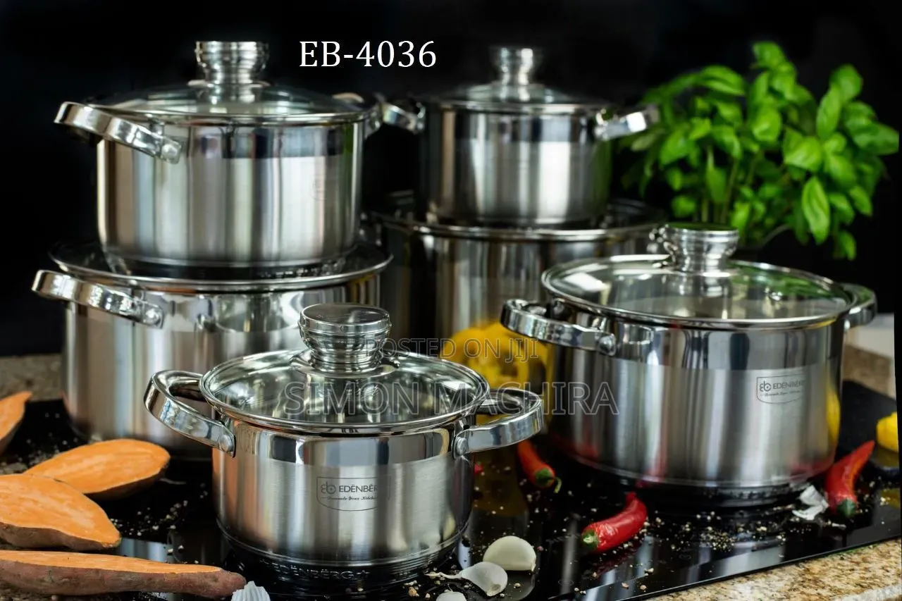 12pc Edenberg Stainless Steel Cookware / Sufuria