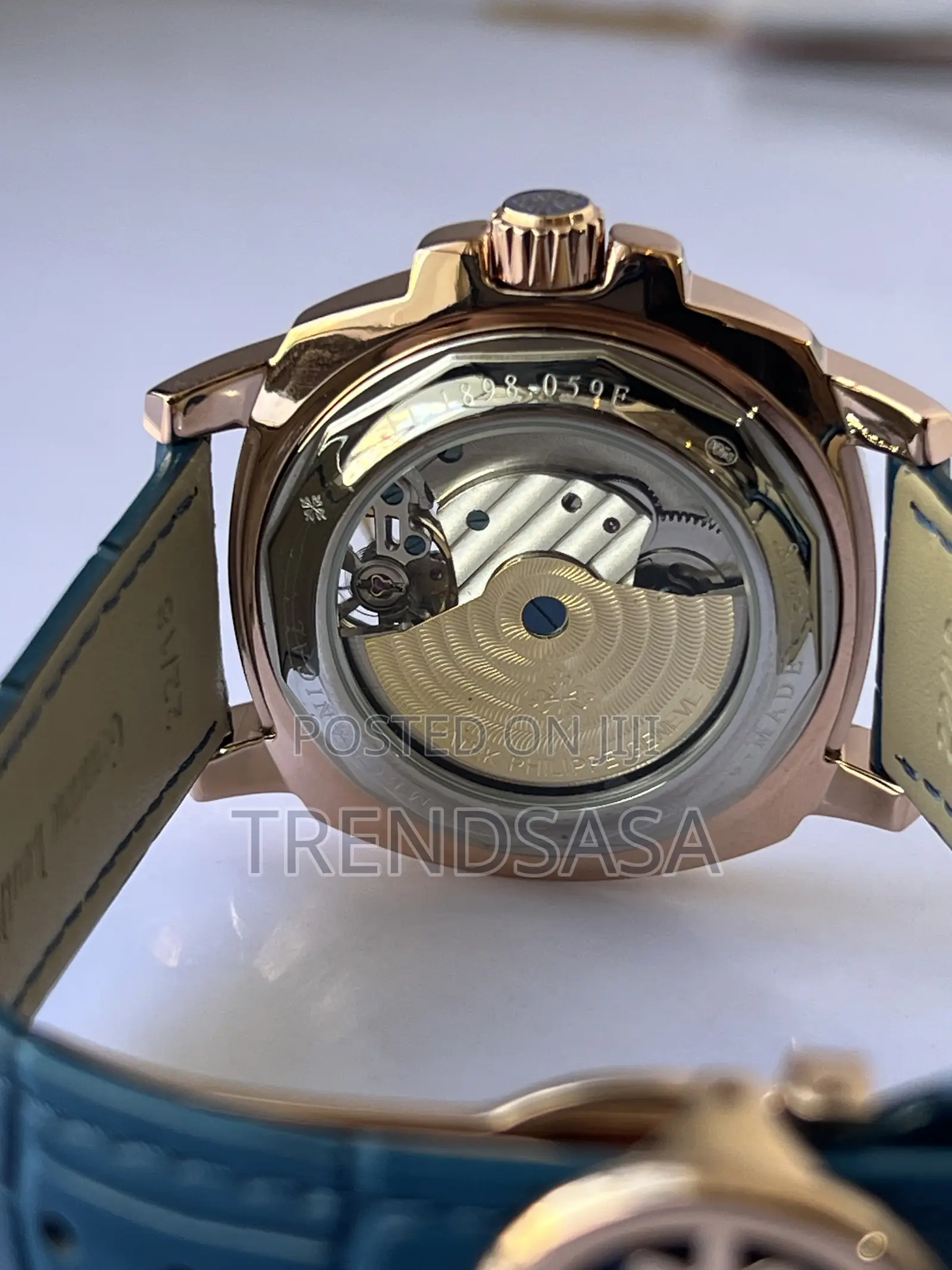 Patek Philippe Tourbillon Blue Dial/Straps Rosegold Watch