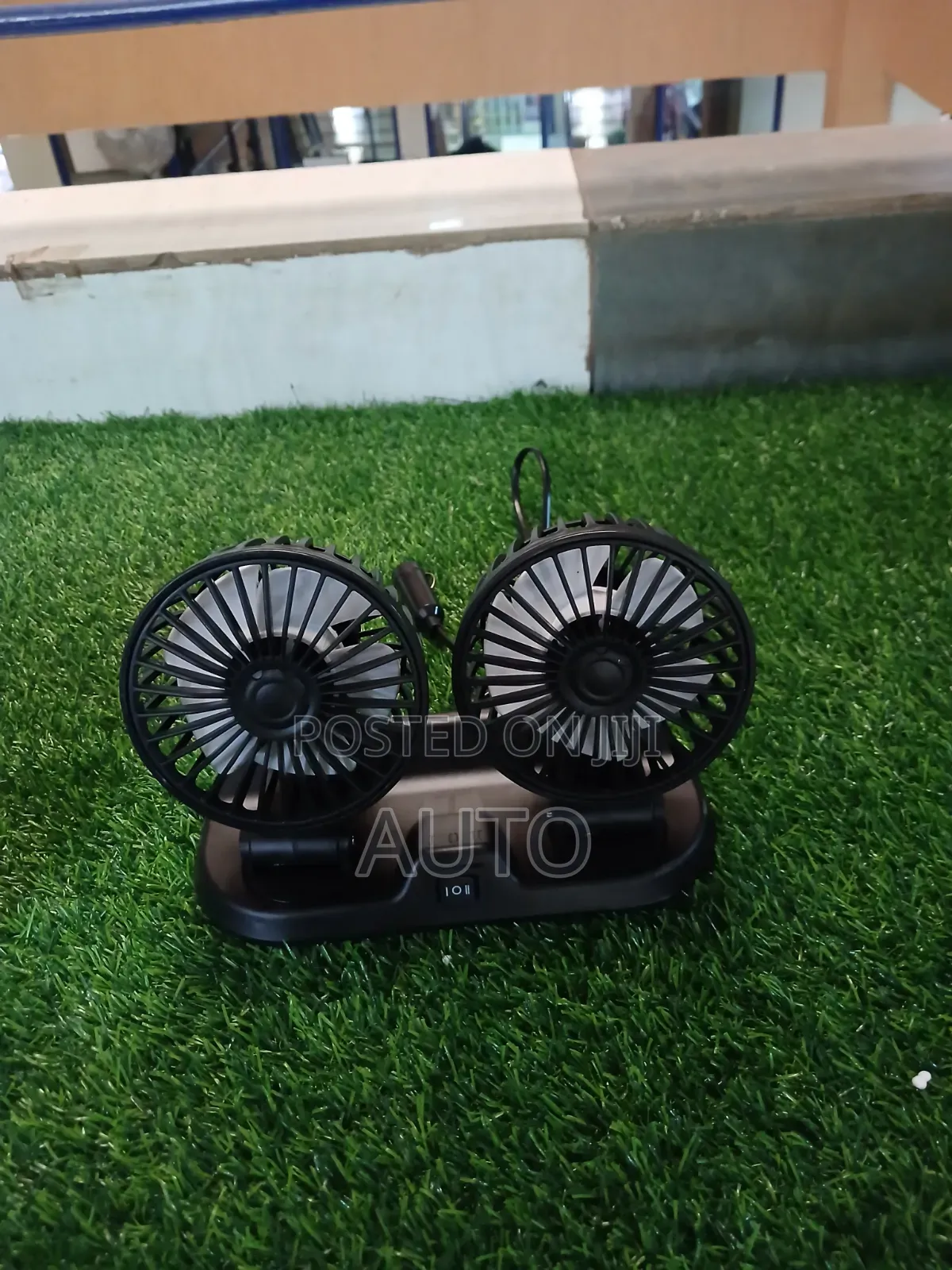 Premium 12v Universal Car Double Fan Dual Head Adjustable Cooling Fan
