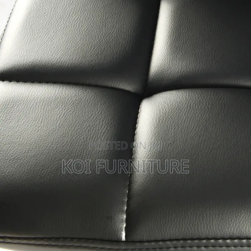 Bar Stool : Modern Black Bar Stools -Quilted Synthetic Leather Seats