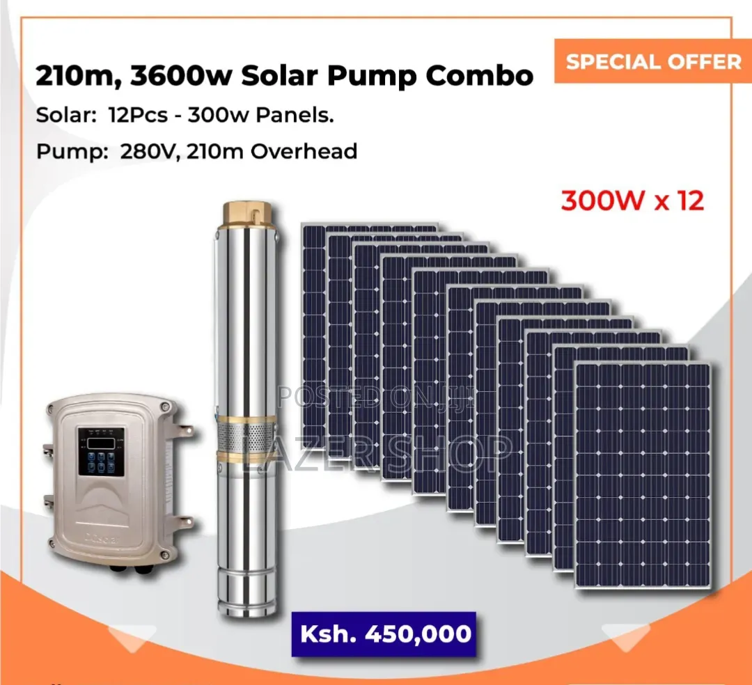 210m,3600w Solar Pump Combo