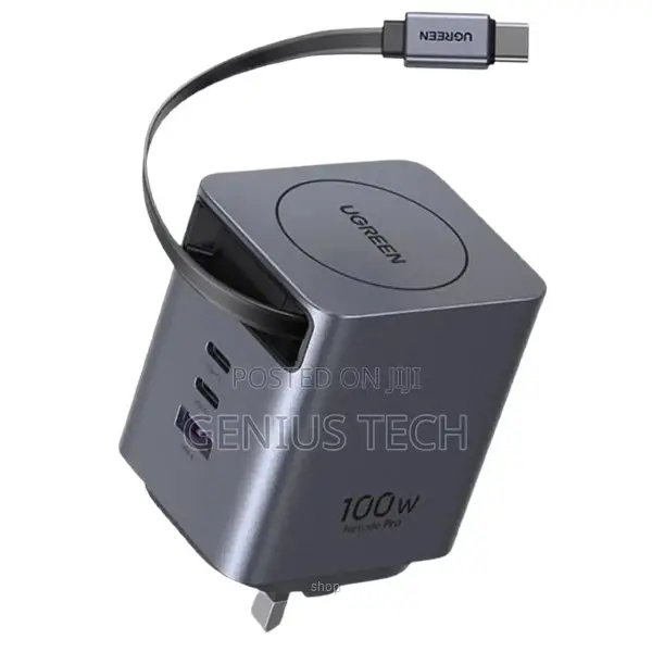 Ugreen Nexode Pro 100w Gan Fast Charger With Retractable Cable