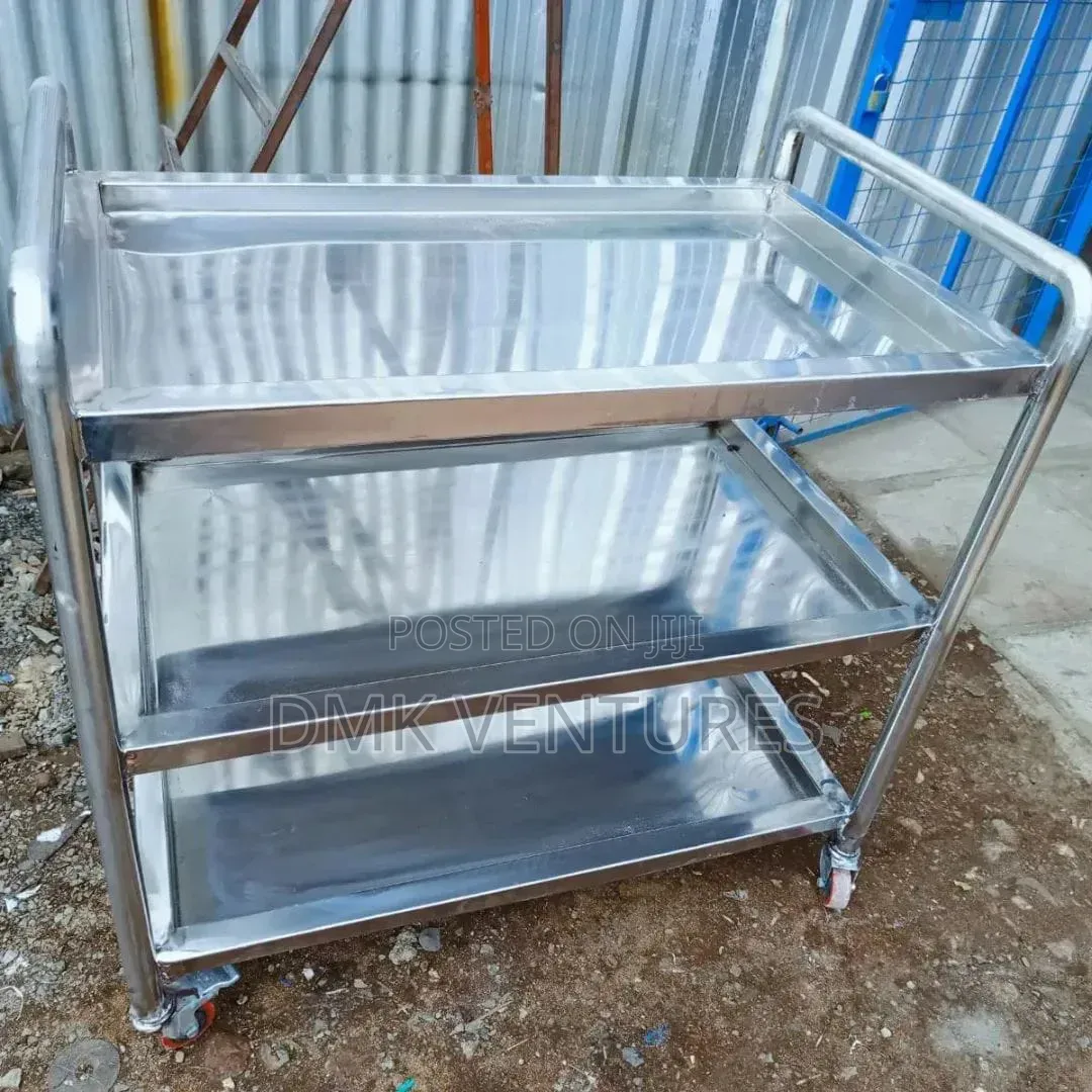 Magnificent Pure Stainless Steel Food Trolley