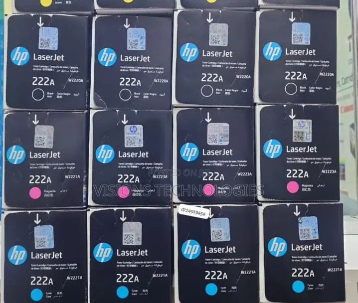 Black/Cyan/Magenta Hp 222a Brand New Toner Cartridge
