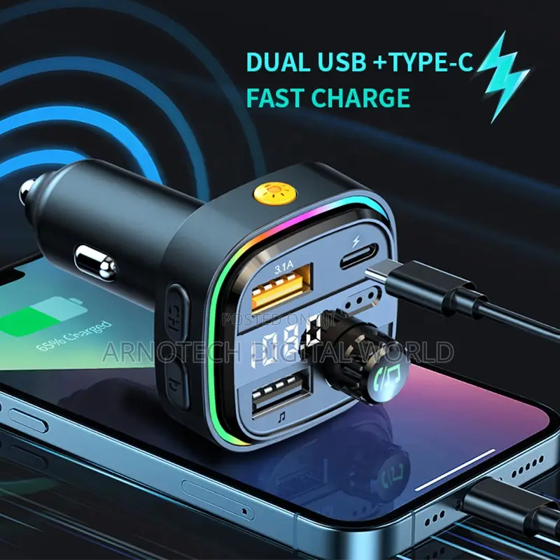 Bluetooth Car Fm Modulator Transmitter With Dual Usb Fast Charging
