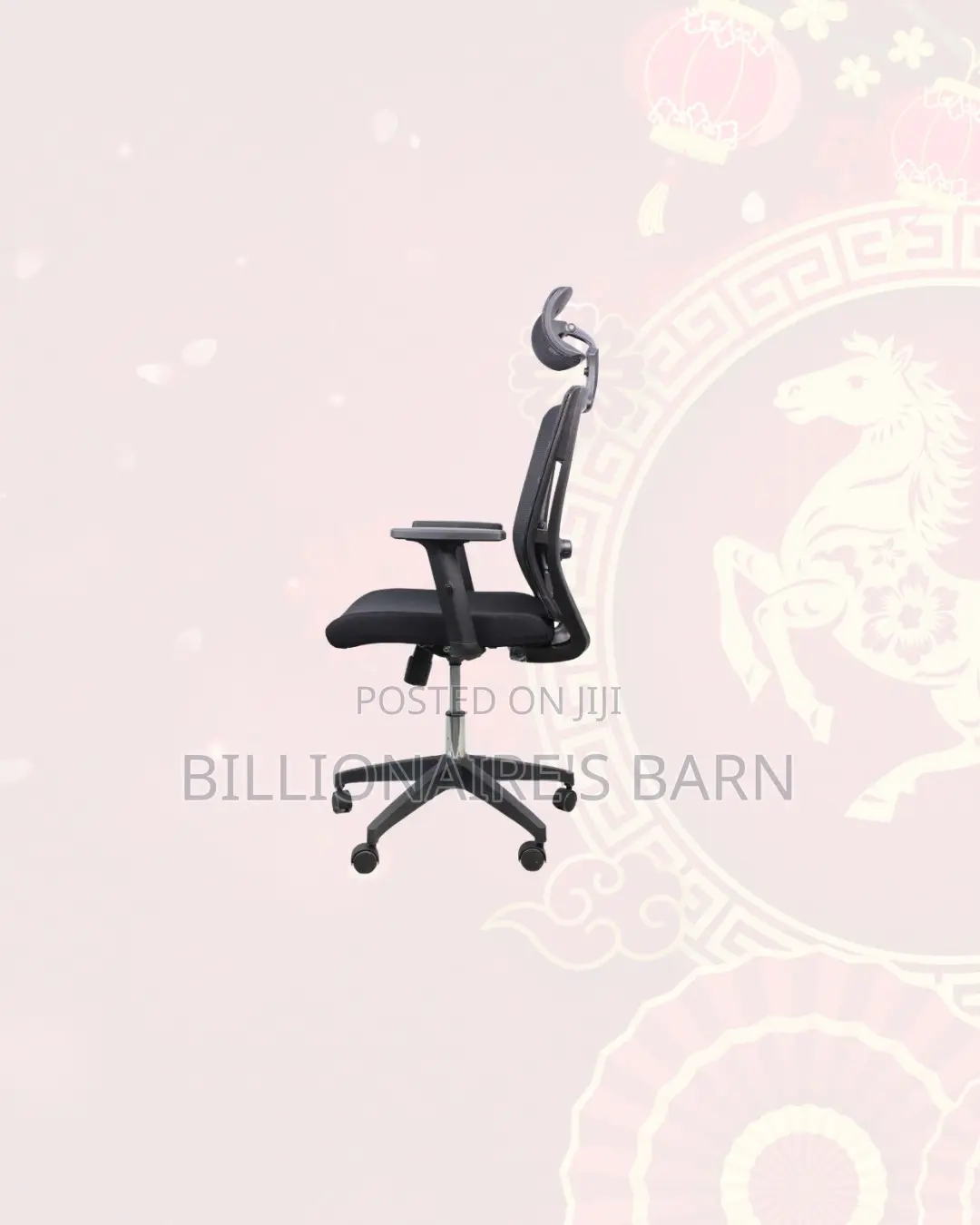 Heavy Duty Black Mesh Office Chair Ergonomic Headrest With Nylon Base