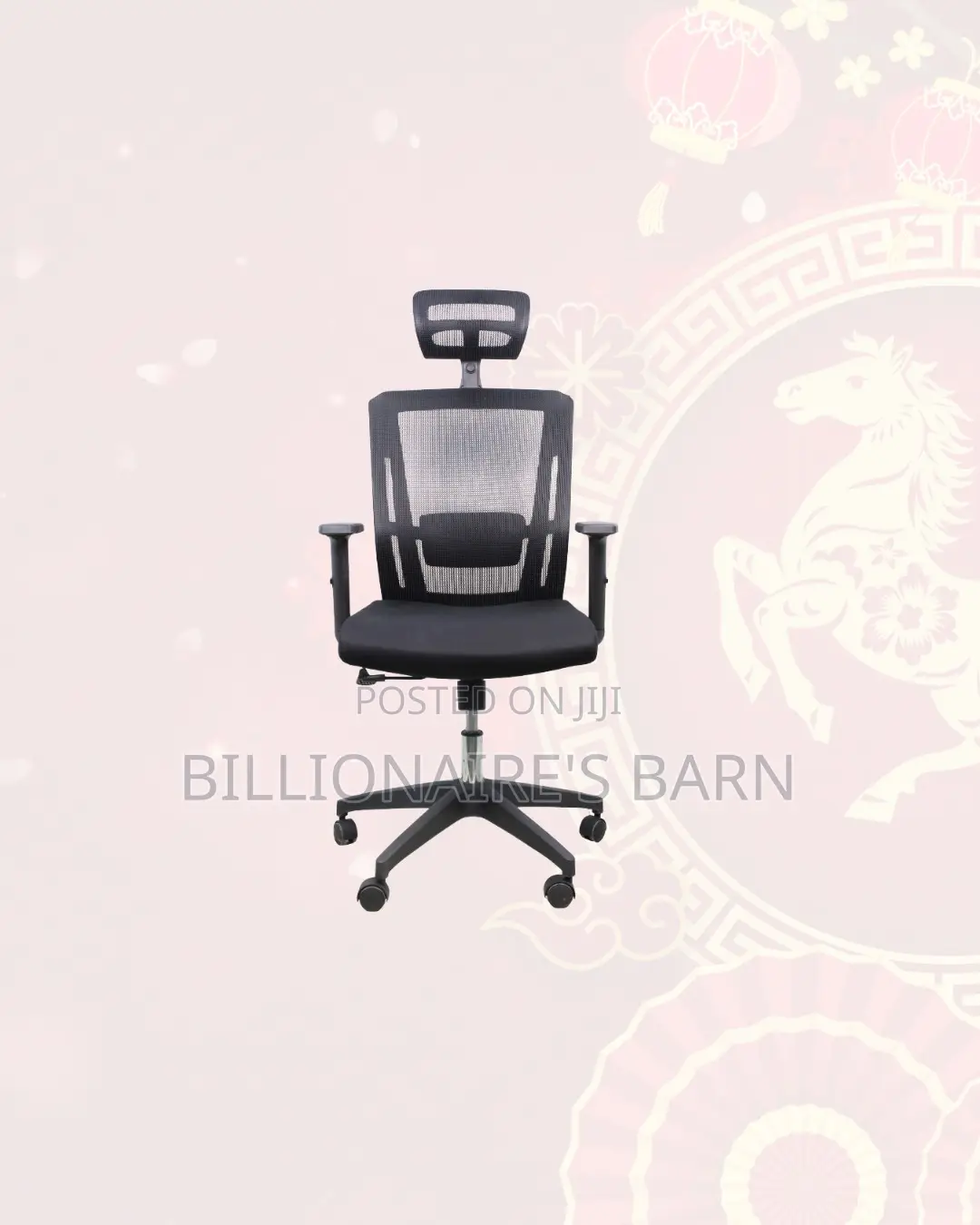 Heavy Duty Black Mesh Office Chair Ergonomic Headrest With Nylon Base
