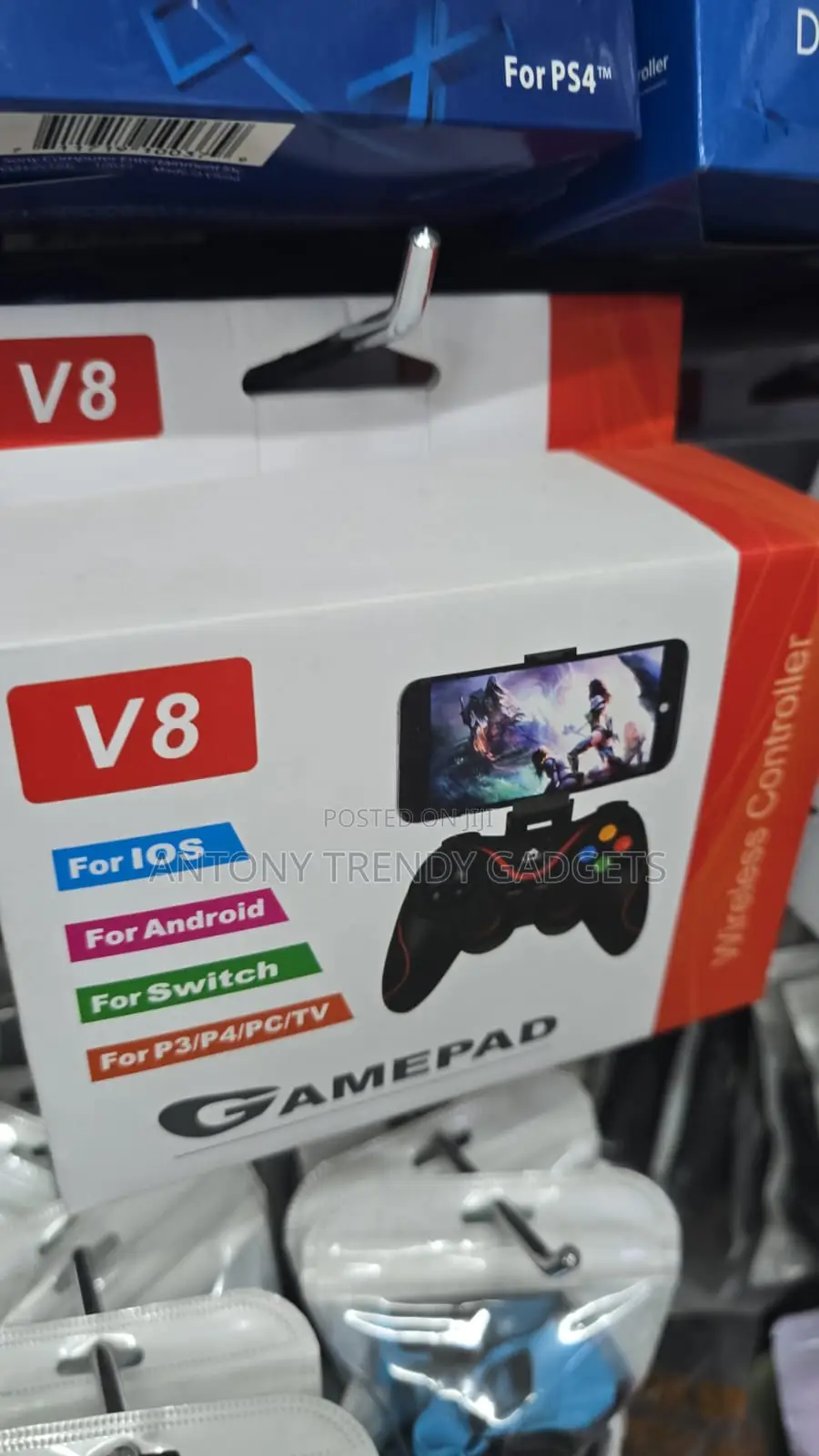 V8 Bluetooth Gaming Controller for Ps3 Ps4 Pc Tv Mobile