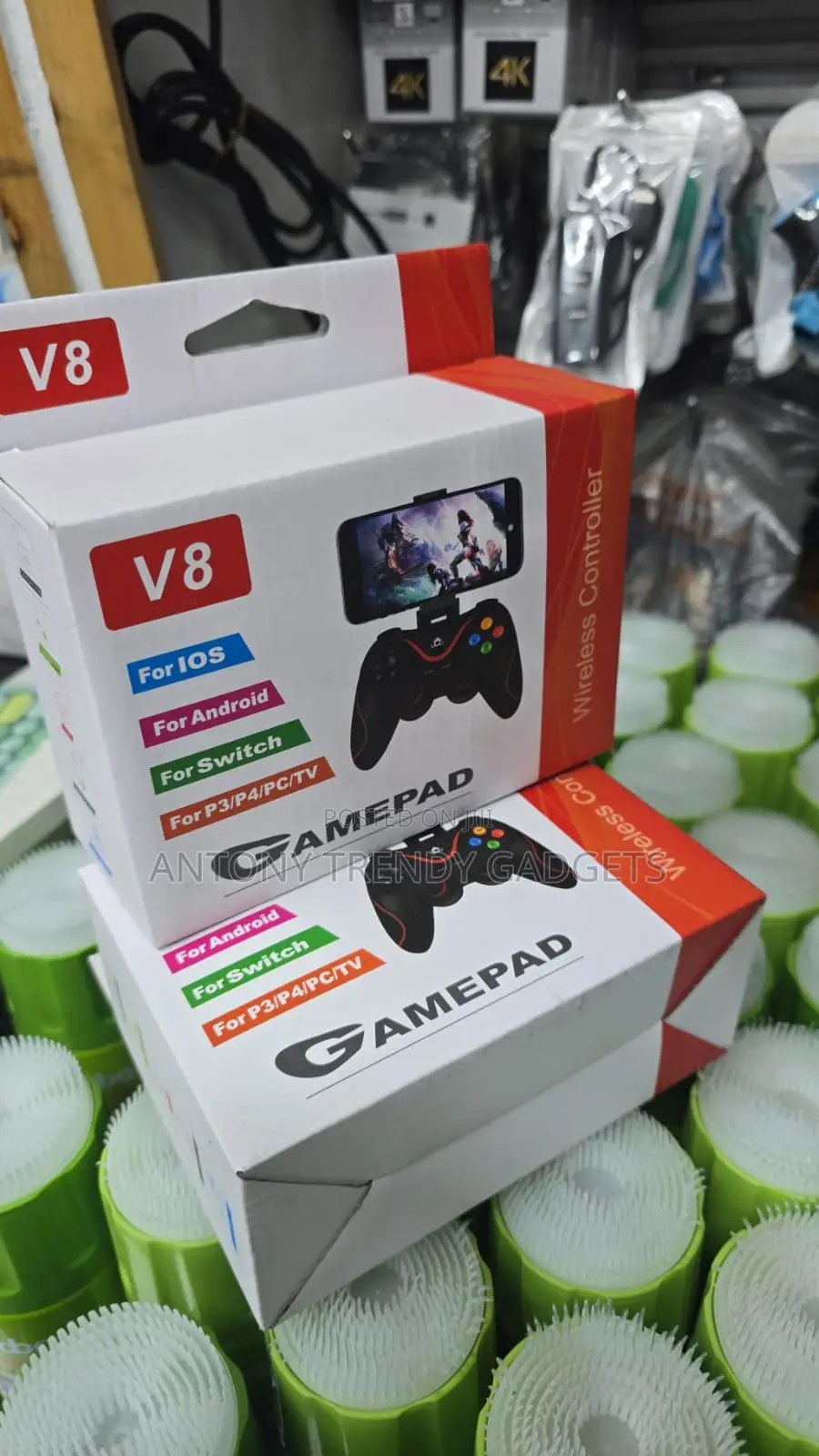 V8 Wireless Gaming Controller Dual Vibration Rechargeable