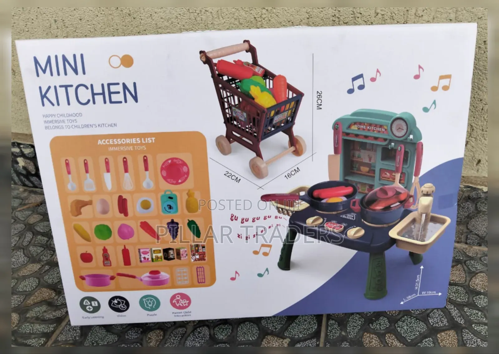 Mini Kitchen Play Set for Kids With Cooking Accessories -52pcs