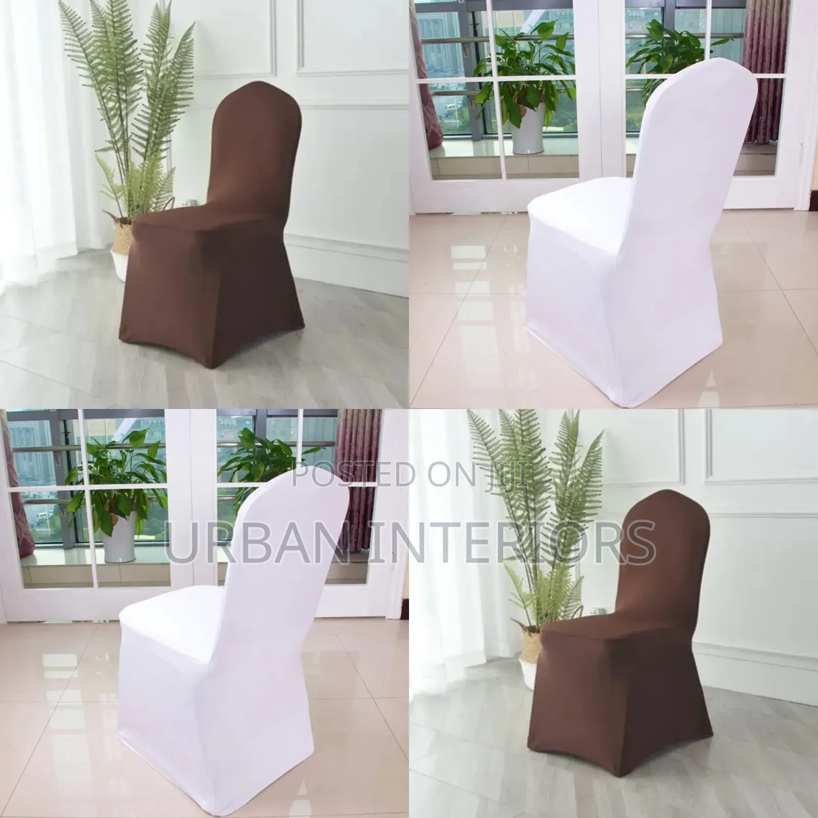 White and Brown Wedding Chair Covers White and Brown Chair Covers