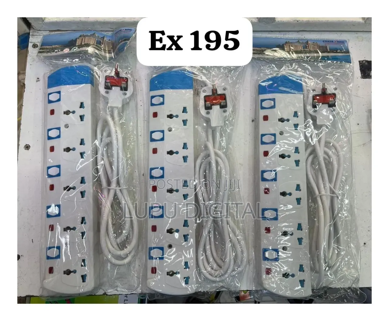 *Ex 195 Five Way Socket Power Extension Cable