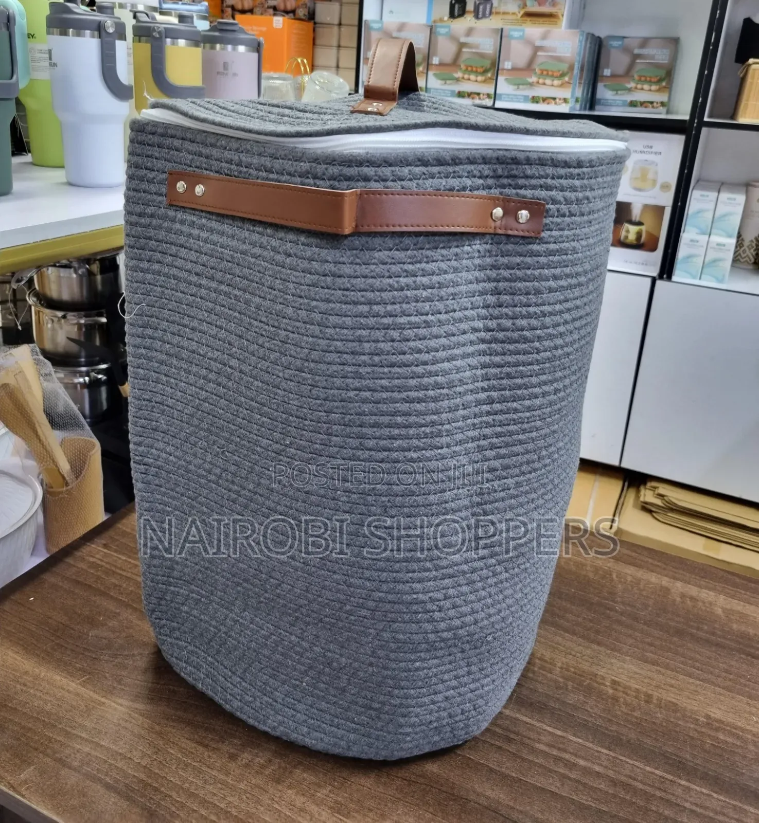 Laundry Basket/ Grey Laundry Basket