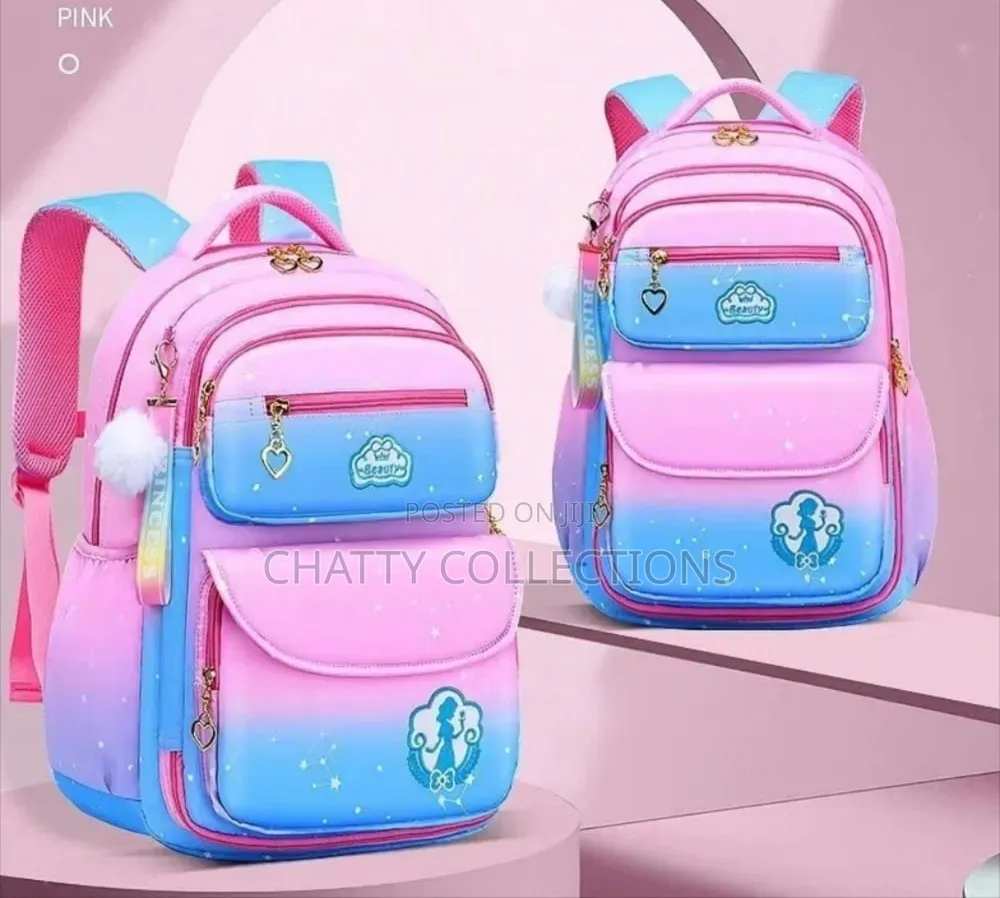 Gradient Pink Top Quality Girls School Bags