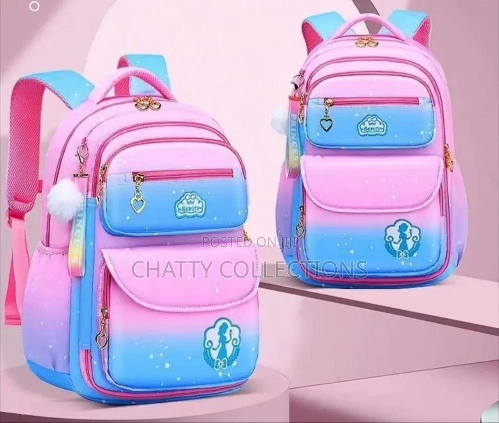 Gradient Pink Top Quality Girls School Bags