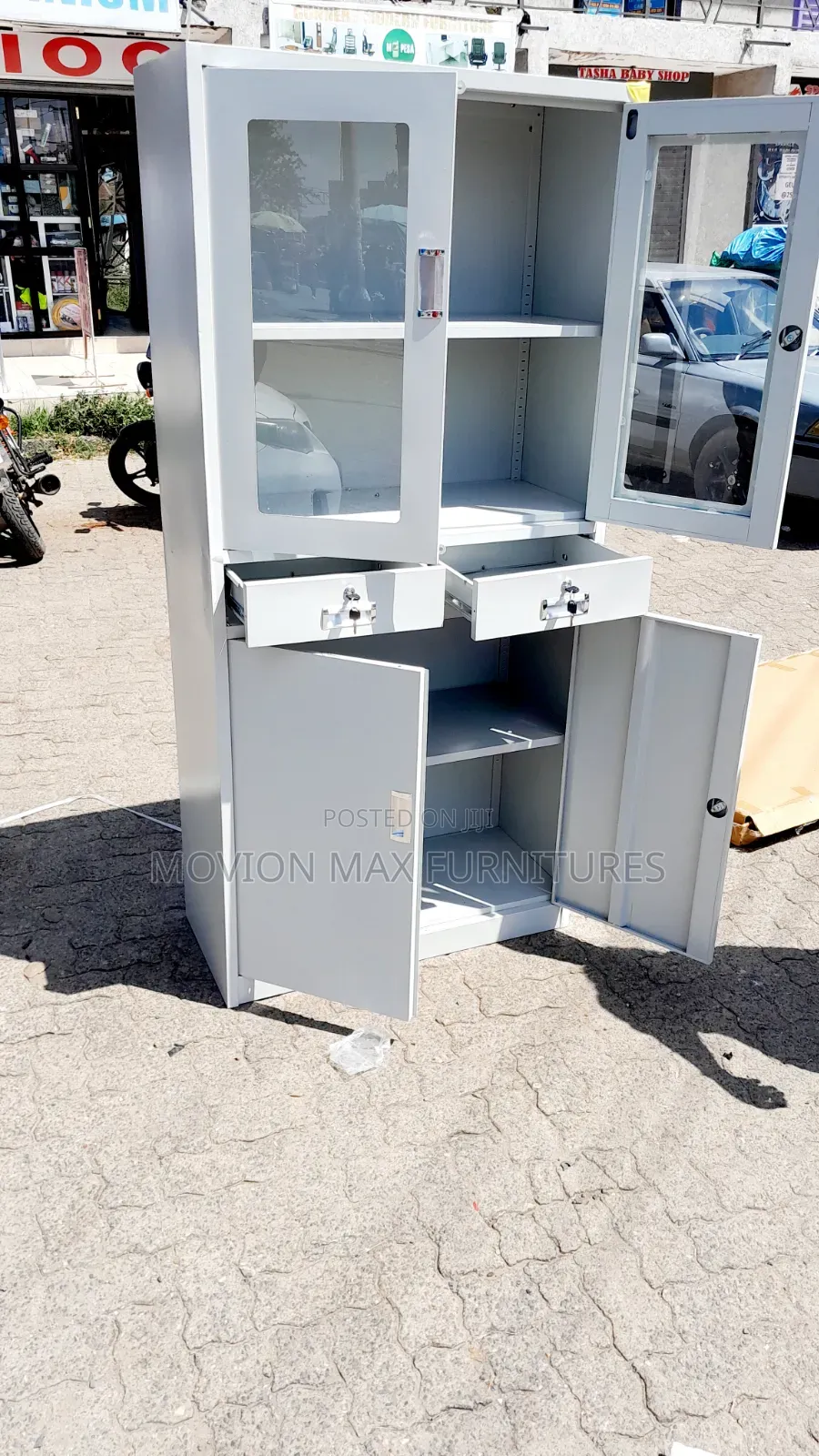 Half Glass Dinning Cabinet