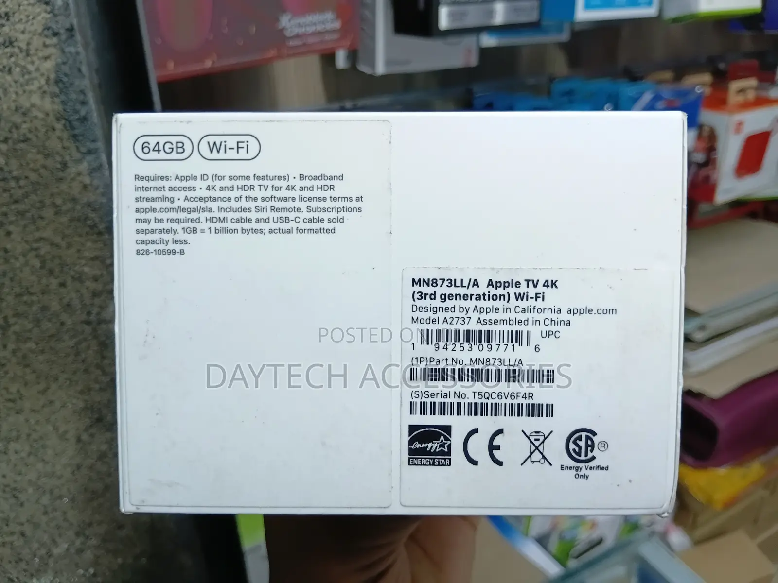 Apple Tv HDR 64gb (3rd Gen) Wi-Fi Media Streamer