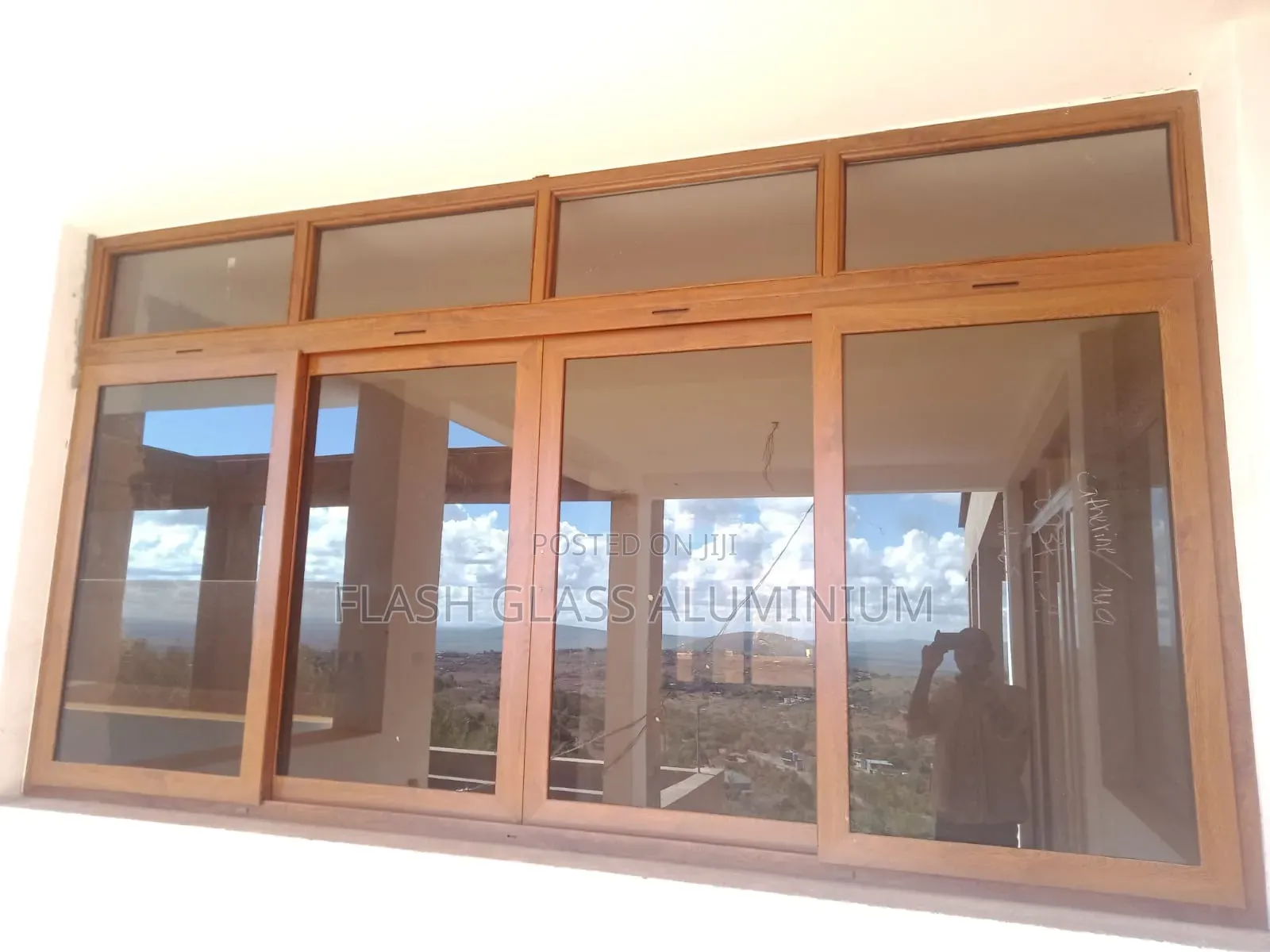 Aluminum Wood Finish Windows