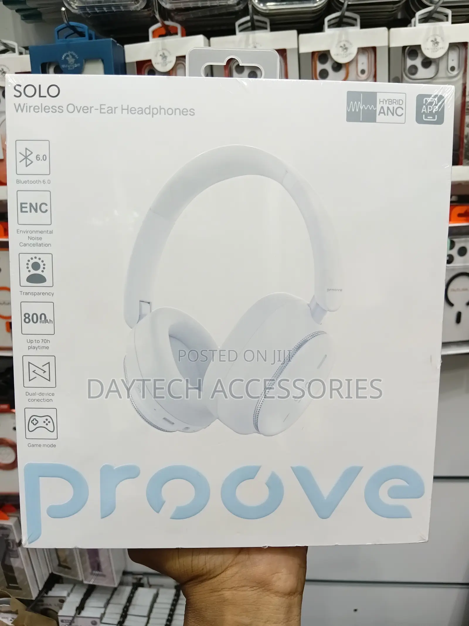 These Are White Proove Solo Wireless Over-Ear Headphones.