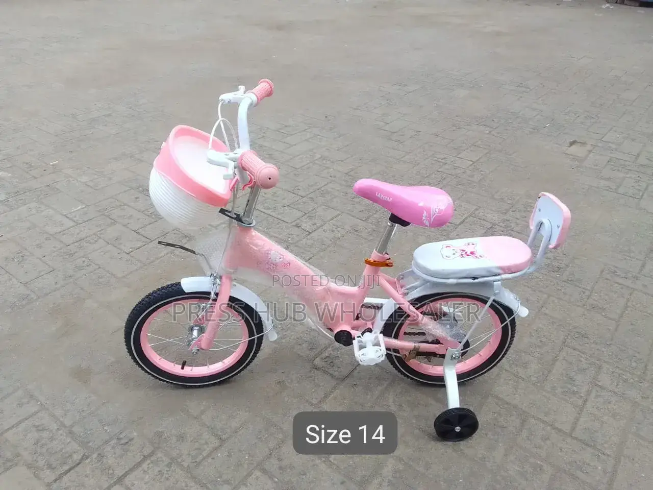 Size 14 Pink Children's Bicycle Complete With Training Wheels