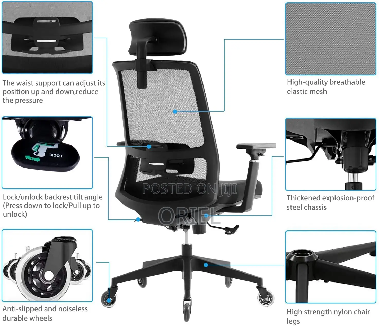 Office Chair : Ergonomic High Back Mesh Chair