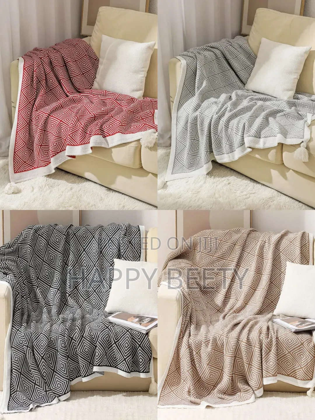 Top Notch Quality Knitted Blanket With Pendant/Tassel