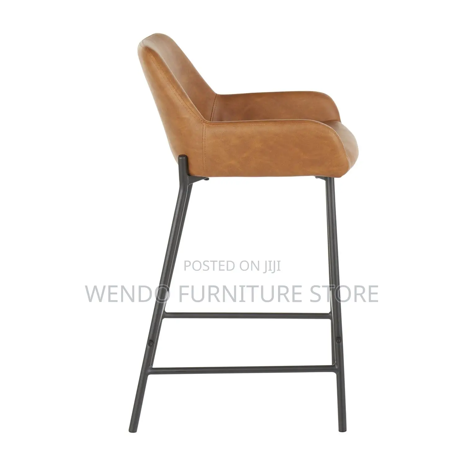 Barstools; Leather Kitchen Barstool With 4 Stand Legs