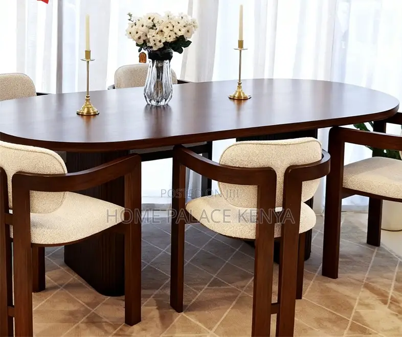 Dining Set: Curved Back Wooden Dining Chair and Table Set